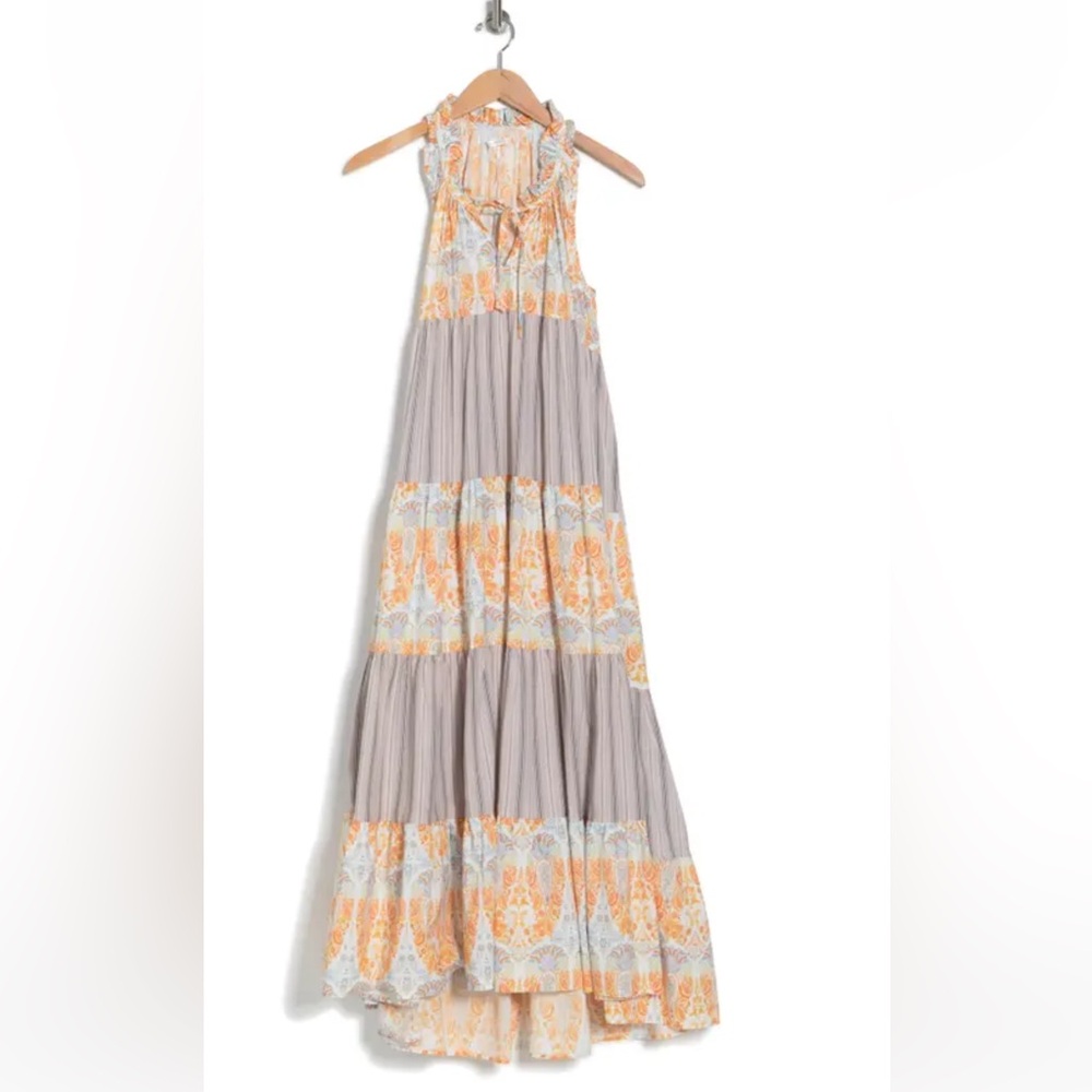 STITCHDROP Charleston Cotton Maxi Dress In Overlook size Large